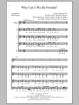 page one of Why Can't We Be Friends (SATB Choir)