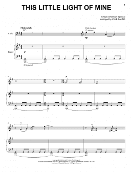 page one of This Little Light Of Mine (Cello and Piano)
