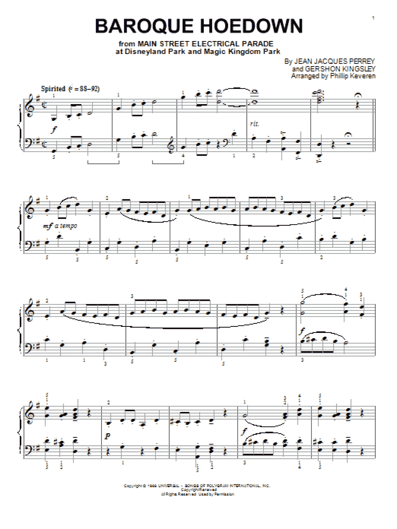Baroque Hoedown [Classical version] (arr. Phillip Keveren) (Piano Solo)