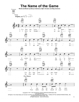page one of The Name Of The Game (Ukulele)