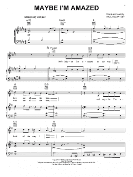 page one of Maybe I'm Amazed (Piano, Vocal & Guitar Chords (Right-Hand Melody))