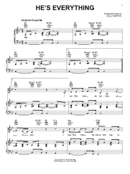 page one of He's Everything (Piano, Vocal & Guitar Chords (Right-Hand Melody))