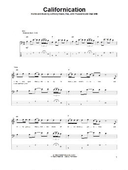 page one of Californication (Bass Guitar Tab)