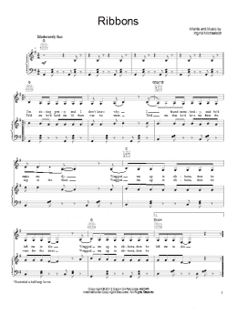 page one of Ribbons (Piano, Vocal & Guitar Chords (Right-Hand Melody))