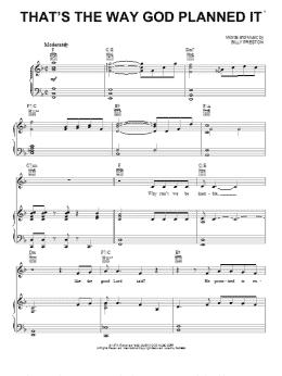 page one of That's The Way God Planned It (Piano, Vocal & Guitar Chords (Right-Hand Melody))