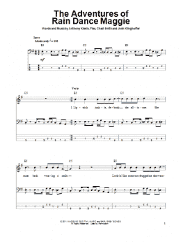 page one of The Adventures Of Rain Dance Maggie (Bass Guitar Tab)