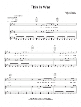 page one of This Is War (Piano, Vocal & Guitar Chords (Right-Hand Melody))