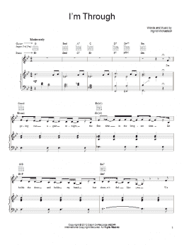 page one of I'm Through (Piano, Vocal & Guitar Chords (Right-Hand Melody))