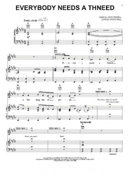 page one of Everybody Needs A Thneed (Piano, Vocal & Guitar Chords (Right-Hand Melody))