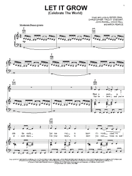 page one of Let It Grow (Celebrate The World) (Piano, Vocal & Guitar Chords (Right-Hand Melody))