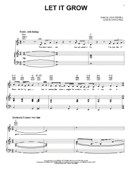 page one of Let It Grow (Piano, Vocal & Guitar Chords (Right-Hand Melody))