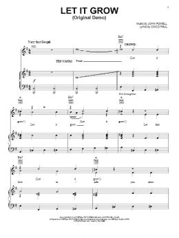 page one of Let It Grow (Original Demo) (Piano, Vocal & Guitar Chords (Right-Hand Melody))