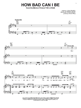 page one of How Bad Can I Be (Piano, Vocal & Guitar Chords (Right-Hand Melody))