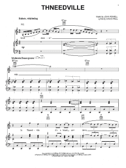 page one of Thneedville (Piano, Vocal & Guitar Chords (Right-Hand Melody))