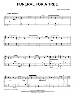 page one of Funeral For A Tree (Piano, Vocal & Guitar Chords (Right-Hand Melody))