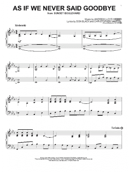 page one of As If We Never Said Goodbye (Piano Solo)
