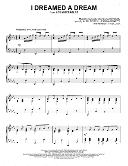 page one of I Dreamed A Dream (Piano Solo)