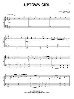 page one of Uptown Girl (Piano Solo)