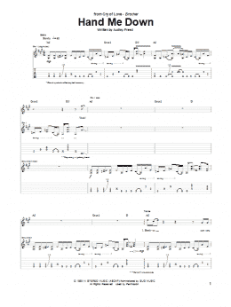page one of Hand Me Down (Guitar Tab)