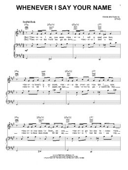page one of Whenever I Say Your Name (Piano, Vocal & Guitar Chords (Right-Hand Melody))