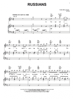 page one of Russians (Piano, Vocal & Guitar Chords (Right-Hand Melody))