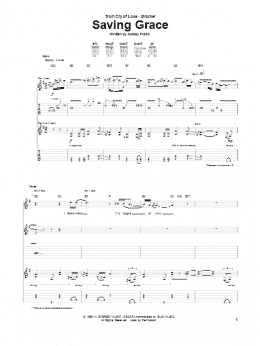 page one of Saving Grace (Guitar Tab)