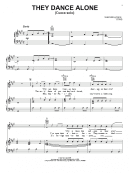 page one of They Dance Alone (Cueca Solo) (Piano, Vocal & Guitar Chords (Right-Hand Melody))