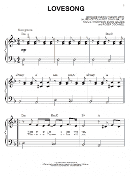 page one of Lovesong (Big Note Piano)