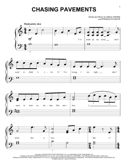page one of Chasing Pavements (Big Note Piano)