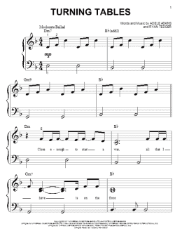page one of Turning Tables (Big Note Piano)