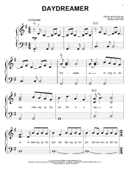 page one of Daydreamer (Big Note Piano)