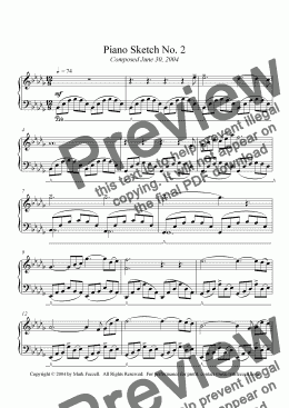 page one of Piano Sketch No. 2 (2004)
