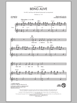 page one of Being Alive (SSA Choir)