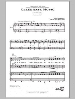 page one of Celebrate Music (SATB Choir)