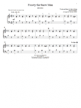 page one of Frosty The Snow Man (Piano Duet)