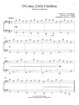 page one of O Come, Little Children (Piano Duet)