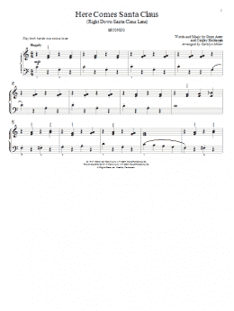 page one of Here Comes Santa Claus (Right Down Santa Claus Lane) (Piano Duet)