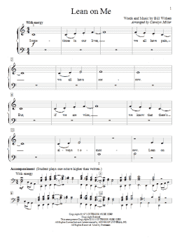 page one of Lean On Me (Educational Piano)