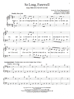 page one of So Long, Farewell (Educational Piano)