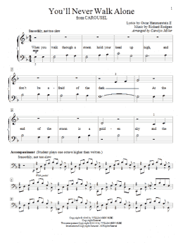 page one of You'll Never Walk Alone (Educational Piano)
