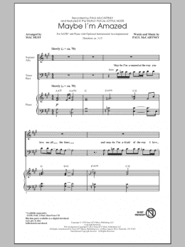 page one of Maybe I'm Amazed (SATB Choir)