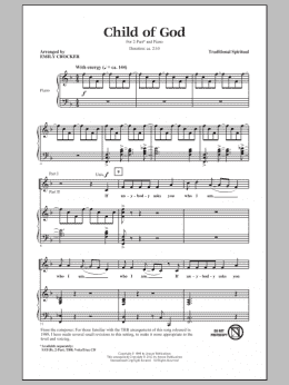 page one of Child Of God (arr. Emily Crocker) (2-Part Choir)