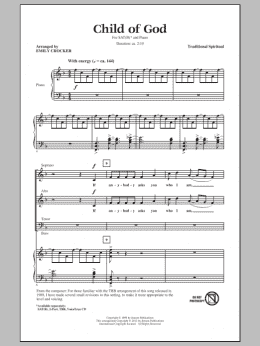 page one of Child Of God (SATB Choir)