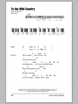 page one of To The Wild Country (Piano Chords/Lyrics)