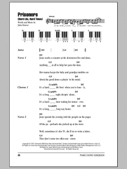 page one of Prisoners (Hard Life, Hard Times) (Piano Chords/Lyrics)