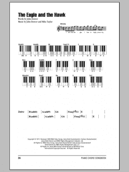 page one of The Eagle And The Hawk (Piano Chords/Lyrics)