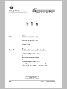 page one of 409 (Ukulele Chords/Lyrics)