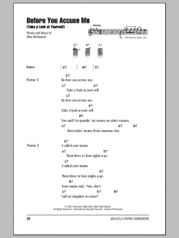 page one of Before You Accuse Me (Take A Look At Yourself) (Ukulele Chords/Lyrics)