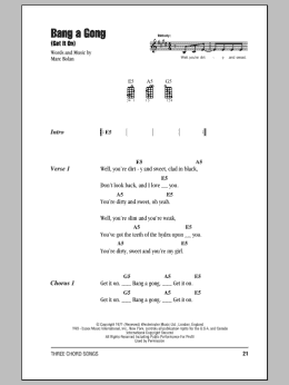 page one of Bang A Gong (Get It On) (Ukulele Chords/Lyrics)