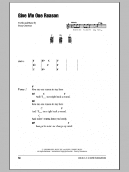 page one of Give Me One Reason (Ukulele Chords/Lyrics)